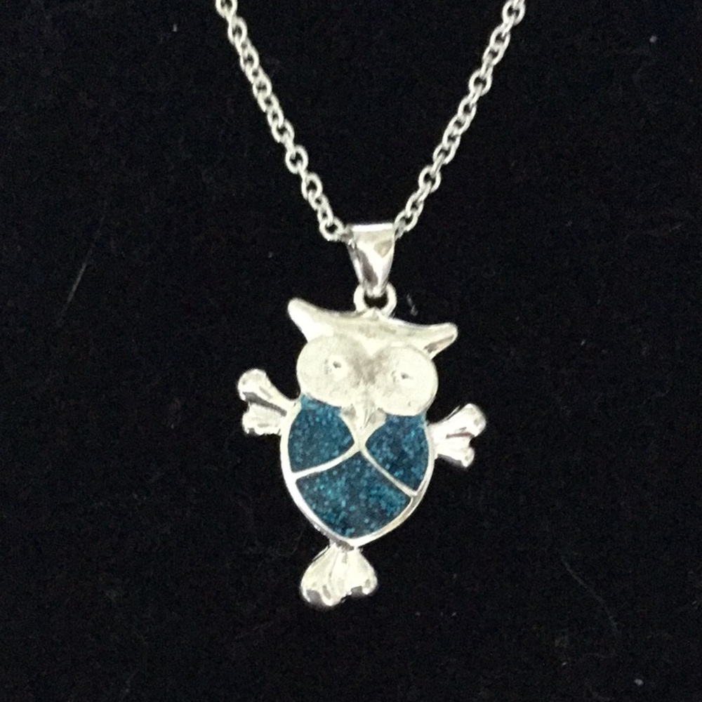 Sterling silver owl necklace